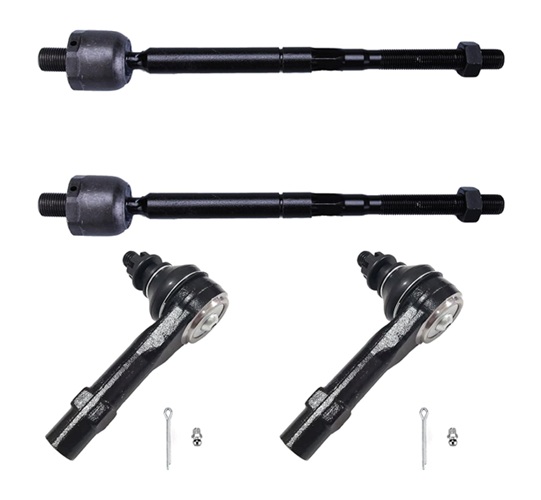 Front Outer Inner Tie Rod for Ford Explorer 2006-2010 ES80786 EV800278 for Mercury Mountaineer 2006 2007 2008 2009 2010, for Ford Explorer Sport Trac 2007-2010 Steering Tie Rod End Outer Inner 4pc