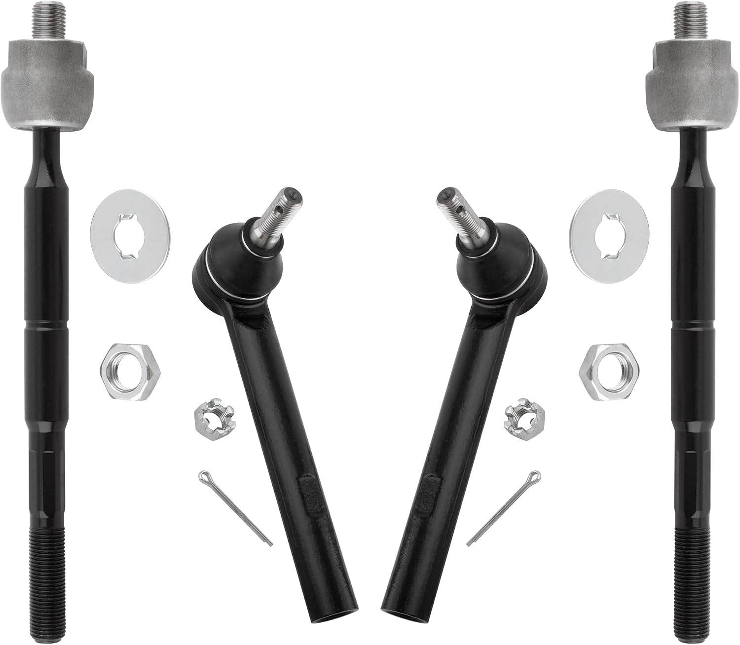 4pcs Front Inner and Outer Tie Rod End Kit for Lexus RX330 2004 2005 2006 / for Lexus RX350 2007 2008 2009 / for Toyota Highlander 2004 2005 2006 2007 Base Sport Utility 4-Door | EV80945 ES80944