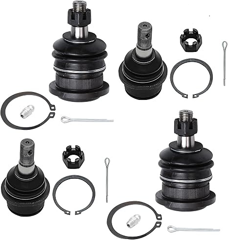 Front 4pc Ball Joints for 08-22 Toyota Sequoia 07-21 Tundra, 4 Lower & Upper Ball Joints 2007 2008 2009 2010 2011 2012 2013 2014 2015 2016 2017 2018 2019 2020 2021 2022