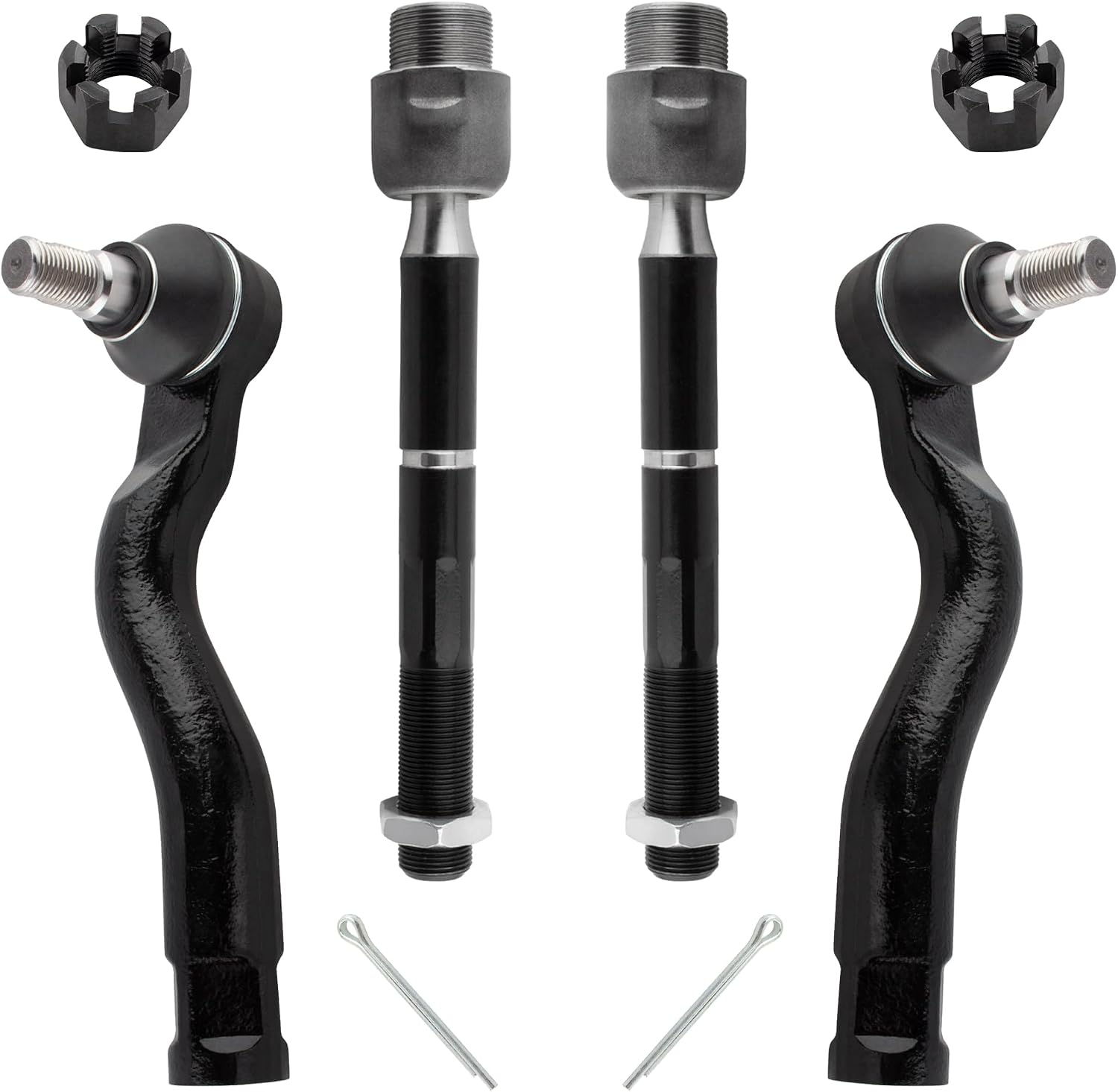 Front Inner and Outer Tie Rod End Links fit for Toyota Sequoia 2008-2022 / for Toyota Tundra 2007-2021 / Replaces EV800293 ES00327 ES800326